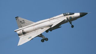 🇸🇪 SAAB JA 37 Viggen Going backwards  Reverse Thrust and take off 4K [upl. by Nnylyt549]