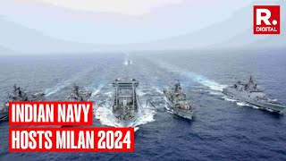 Indian Navy Hosts Largest Naval Exercise Milan Around 50 Countries Participate [upl. by Ynohtn]