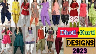 dhoti dress designskurti designs dhoti salwar kameez designs dhoti with kurti dhoti dhotisuit [upl. by Sirref]