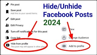 How to hideunhide posts from Facebook timeline 2024 [upl. by Anaitsirhc]