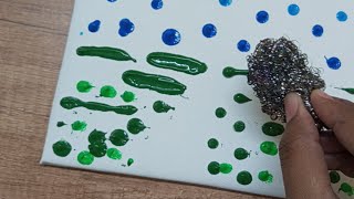 easy acrylic painting for beginners canvaspainting abstractpainting asmr acrylicpainting [upl. by Adnik14]