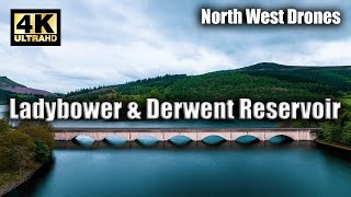 Ladybower amp Derwent Reservoir  Drone aerial Footage 4k [upl. by Jamnis]