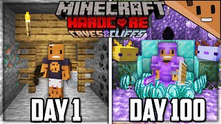 I Survived 100 Days in a 117 CAVES Only World in Hardcore Minecraft [upl. by Akierdna]