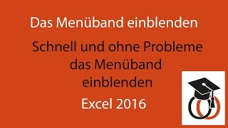 Excel 2016 Das Menüband einblenden [upl. by Odlaner]