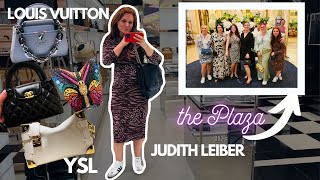 LUXURY SHOPPING VLOG NEW YORK TEA AT THE PLAZA LOUIS VUITTON JUDITH LEIBER YSL [upl. by Whale]