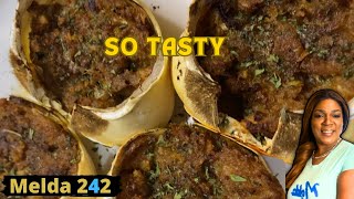 How To Make Bahamian Baked Crabs 🦀 🦀 [upl. by Tirb]