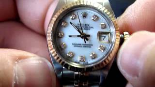 How to Wind and Set a Ladies Rolex Datejust Quickset [upl. by Gregrory]