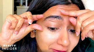 Brow Expert Shows How To Thread Your Own Eyebrows  Beauty At Home [upl. by Ayaet]