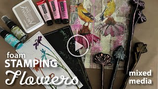 Stamping Wildflowers in Mixed Media–Tutorial Tidbits [upl. by Dirrej903]