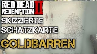 RDR2 Skizzierte Landkarte Schatzkarte Fundort und Lösung Annesburg  Goldbarren als Belohnung [upl. by Abrahamsen]