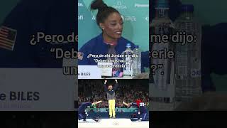 Simone Biles y Jordan Chiles celebran la medalla de oro de la brasileña Rebeca Andrade⁠ [upl. by Ellenad]