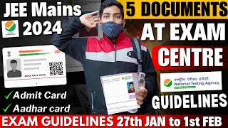 JEE Mains 2024 April All DOCUMENTS Required for Exam Centre📄 Admit Card Dress Code iitjee jee [upl. by Cleti266]