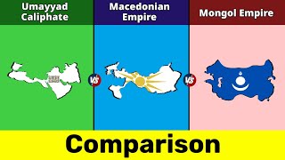 Umayyad Caliphate vs Macedonian Empire vs Mongol Empire  Empire Comparison  Data Duck 2o [upl. by Imac]