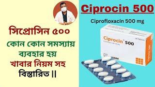 Ciprocin 500  Ciprofloxacin  সিপ্রোসিন কোন কোন সমস্যায় ব্যবহার হয়  খাবার নিয়ম সহ বিস্তারিত [upl. by Doowron719]