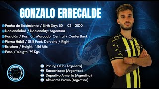 Gonzalo Errecalde 2  Marcador Central  Center Back  Almirante Brown 2024 [upl. by Muhammad]