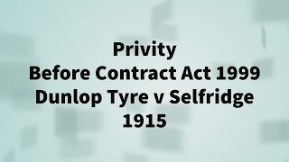 Dunlop v Selfridge 1915 [upl. by Giselle]