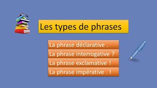 les types de phrases  déclarative interrogative exclamative impérative [upl. by Neelrihs460]