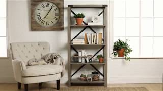 Winmoor Home 64quot 4Shelf MDF Bookcase  Grey Wash [upl. by Arabela]