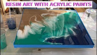 Resin Art With Acrylic Paints  Beach Effect First Layer by Arijana Lukic 11 [upl. by Malcolm]