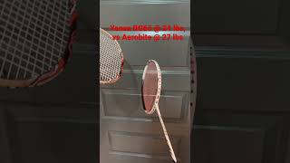 Yonex BG65 at 24lbs vs Aerobite at 27 lbs Badminton string sound [upl. by Assilram]