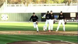 Tagging Drills with Vanderbilt Baseball coach Tim Corbin and ATEC machines [upl. by Damales]