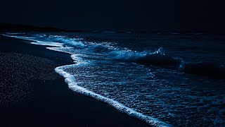 Falling Asleep With The Waves On A Peaceful Night Relaxing Ocean Sounds For Deep Sleeping [upl. by Nanfa]