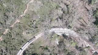 The steam train of Pelion at Milies railway station Dji mavic 2 aerial shots [upl. by Imarej]