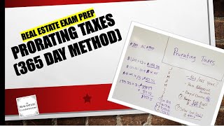 Real Estate Math Video 6b  Prorate Real Estate Taxes 365 Day Method  Real Estate Prep Exam [upl. by Ilsel452]