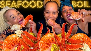 KING CRAB SEAFOOD BOIL MUKBANG  SEAFOOD  DESHELLED LOBSTER  ASMR [upl. by Helmer]