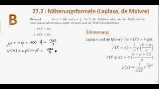 272 B Näherungsformeln von Laplace und de Moivre [upl. by Butler]