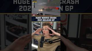 Huge Lando Norris Crash Live Reaction  2021 Belgian Grand Prix [upl. by Anair]