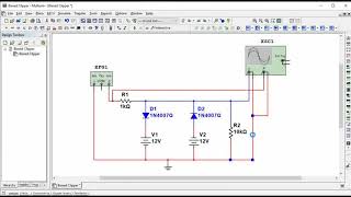 Biased Clipper Circuit Simulation using Multisim [upl. by Penhall]