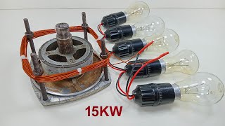 how to make free energy 240v direct current generator 15kw energy with 100 copper coil at home [upl. by Brear795]