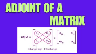 Adjoint of a matrix  Matrix  adjointofmatrix adjointofamatrix [upl. by Aital]