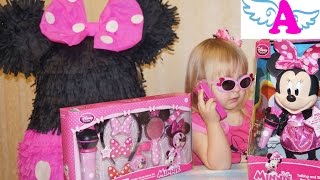 Обзор игрушек Поющая Мини Маус и Микрофон Overview toys Singing Minnie Mouse and Mini Microphone [upl. by Lagas]