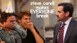 steve carell making the whole cast break The Office Bloopers  Comedy Bites [upl. by Neyr]