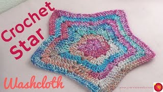 Crochet Star Washcloth [upl. by Reyaht170]