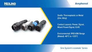 Amphenol Sine Systems ecomate® Series  Heilind Electronics [upl. by Twila]