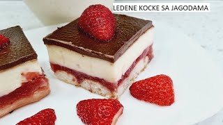 LEDENE KOCKE SA JAGODAMA NE PECE SE KREMASTA OSVEZAVAJUCA POSLASTICA [upl. by Schenck]