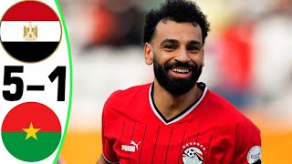 Egypt vs Burkina Faso 51  All Goals and Highlights  2024 🔥 SALAH [upl. by Anneyehc836]