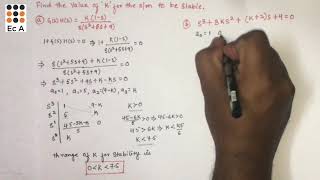 188 Problem on routh criterion to find K for stability of system  EC Academy [upl. by Ellenuahs]