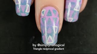 Triangle reciprocal gradient nail art [upl. by Guadalupe]