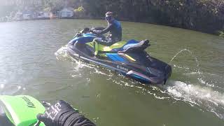 Kawasaki Ultra 310R runs down 2022 Yamaha FX SVHO [upl. by Krein]