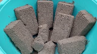 Dusty crunchy black 🖤 Sand Cement concrete crumble dry and water 💦💦💦 satisfying sound asmr [upl. by Adihsaar]