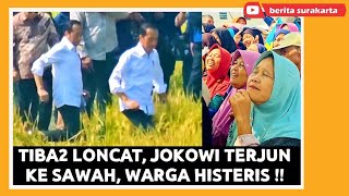 Tiba2 Loncat JOKOWI Terjun Ke Sawah di Pelosok KARANGANYAR  Temui Petani Tinjau Program POMPA AIR [upl. by Hermy721]