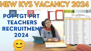 KVS 2024 PGT TGT PRT TEACHERS RECRUITMENT  KVS NEW TEACHERS VACANCY  KVS TEACHERS RECRUITMENT 2024 [upl. by Enifesoj401]