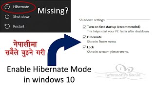 How to enable HIBERNATE in windows 10 [upl. by Suitangi]