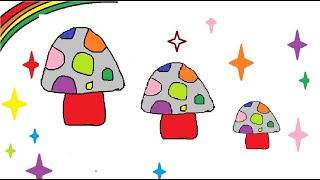 kids drawing a mushroom  kids easy drawing coloring drawing kidsdrawing [upl. by Isla609]