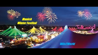 Walking tour Tollwood  Munich Winter Festival  International Food  Germany [upl. by Gelasias]