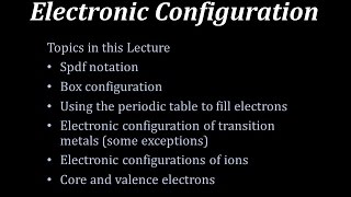 GenChem120Electronic Configuration [upl. by Ahsinyd443]